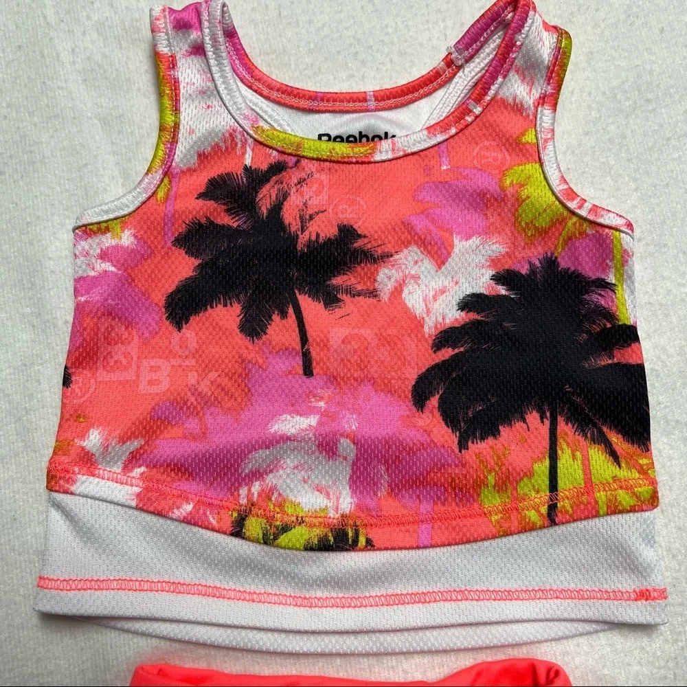 Reebok | 0-3 Month Matching Set Tank Shorts Neon